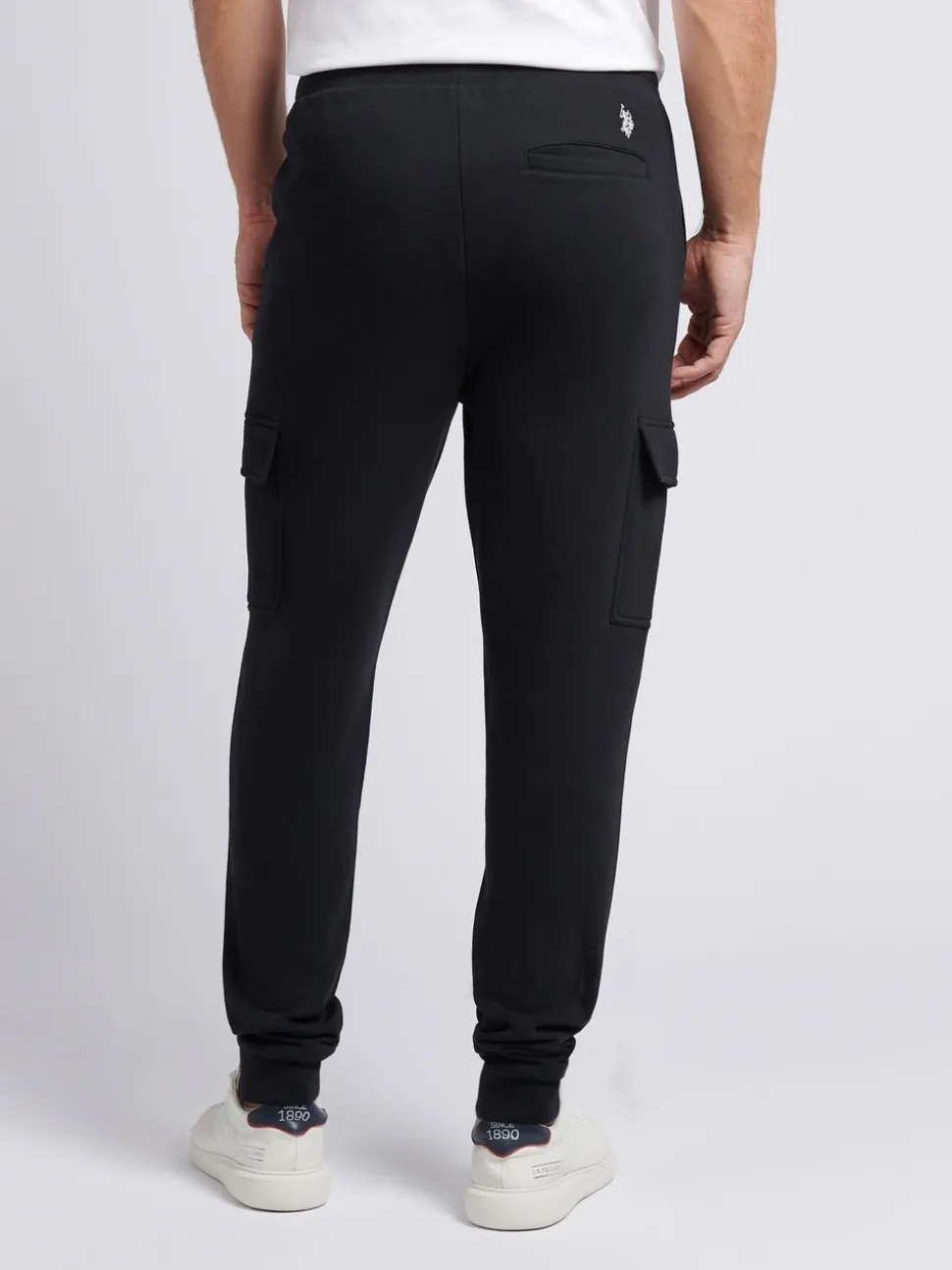 U.S. Polo Assn. Black Mens Double Horsemen Cargo Sweat Joggers