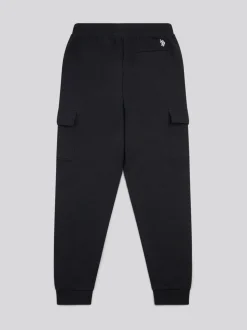 U.S. Polo Assn. Black Mens Double Horsemen Cargo Sweat Joggers
