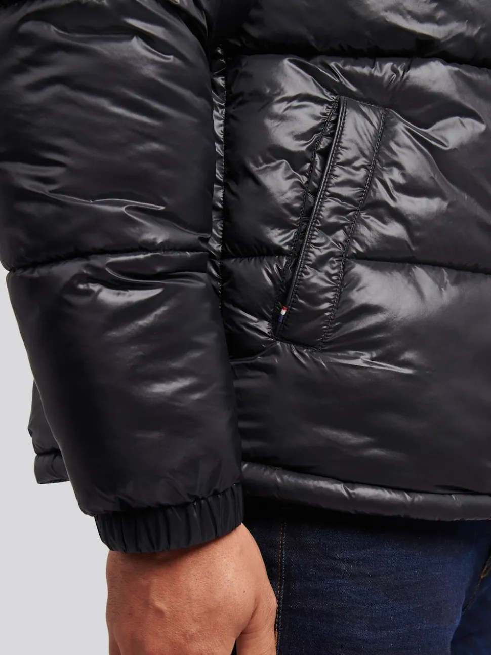 U.S. Polo Assn. Black Mens High Shine Heavyweight Quilted Jacket