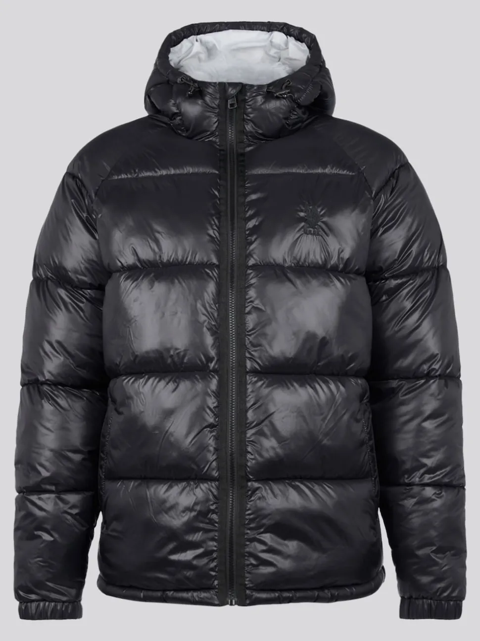 U.S. Polo Assn. Black Mens High Shine Heavyweight Quilted Jacket