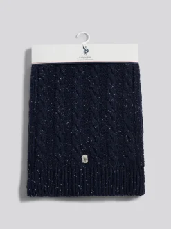 U.S. Polo Assn Blue Cable Knit Scarf