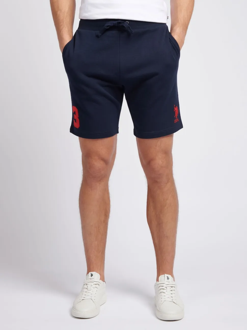 U.S. Polo Assn. Blue Chrome Mens Classic Fit 100% Cotton Player 3 Sweat Shorts