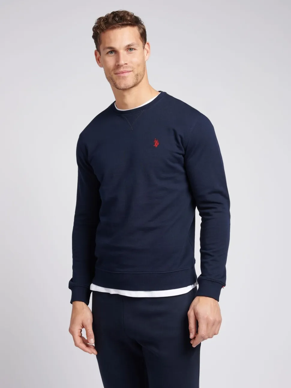 U.S. Polo Assn. Blue Classic Fit Mens Double Horsemen Sweatshirt