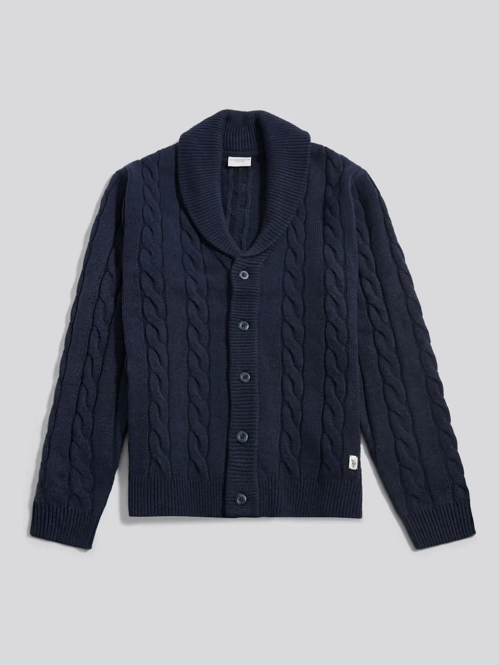 U.S. Polo Assn Blue Half Cardigan Stitch Knit Cardigan