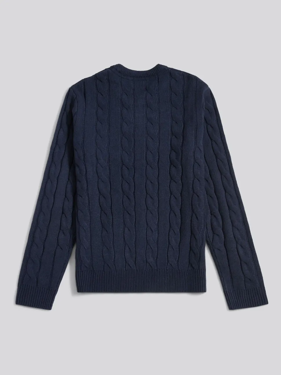 U.S. Polo Assn. Blue Mens Cable Knit Crew Jumper