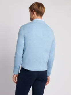 U.S. Polo Assn. Blue Mens Cotton Crew Neck Jumper