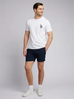 U.S. Polo Assn. Blue Mens Linen Blend Deck Shorts