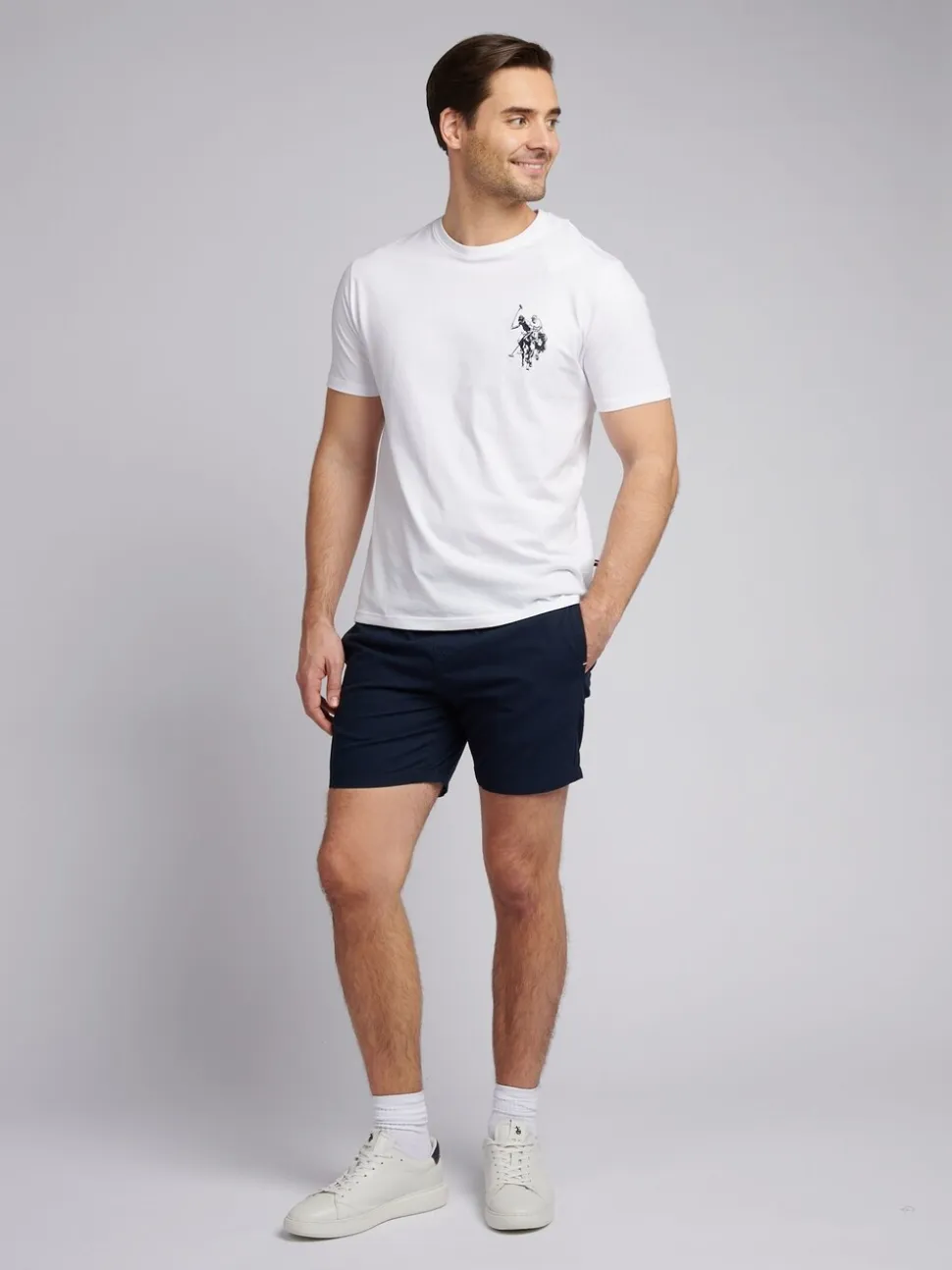U.S. Polo Assn. Blue Mens Linen Blend Deck Shorts