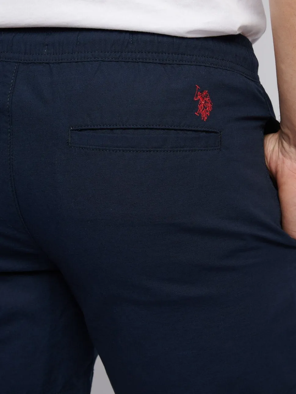 U.S. Polo Assn. Blue Mens Linen Blend Deck Shorts