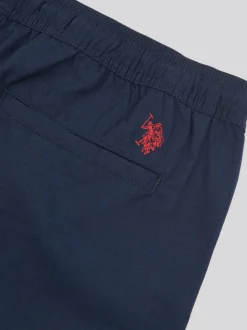U.S. Polo Assn. Blue Mens Linen Blend Deck Shorts