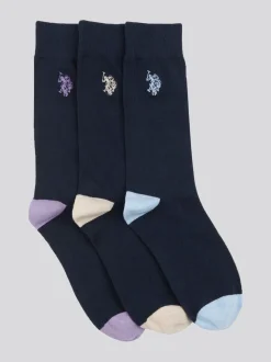 U.S. Polo Assn. Blue Mens Smart Socks 3 Pack