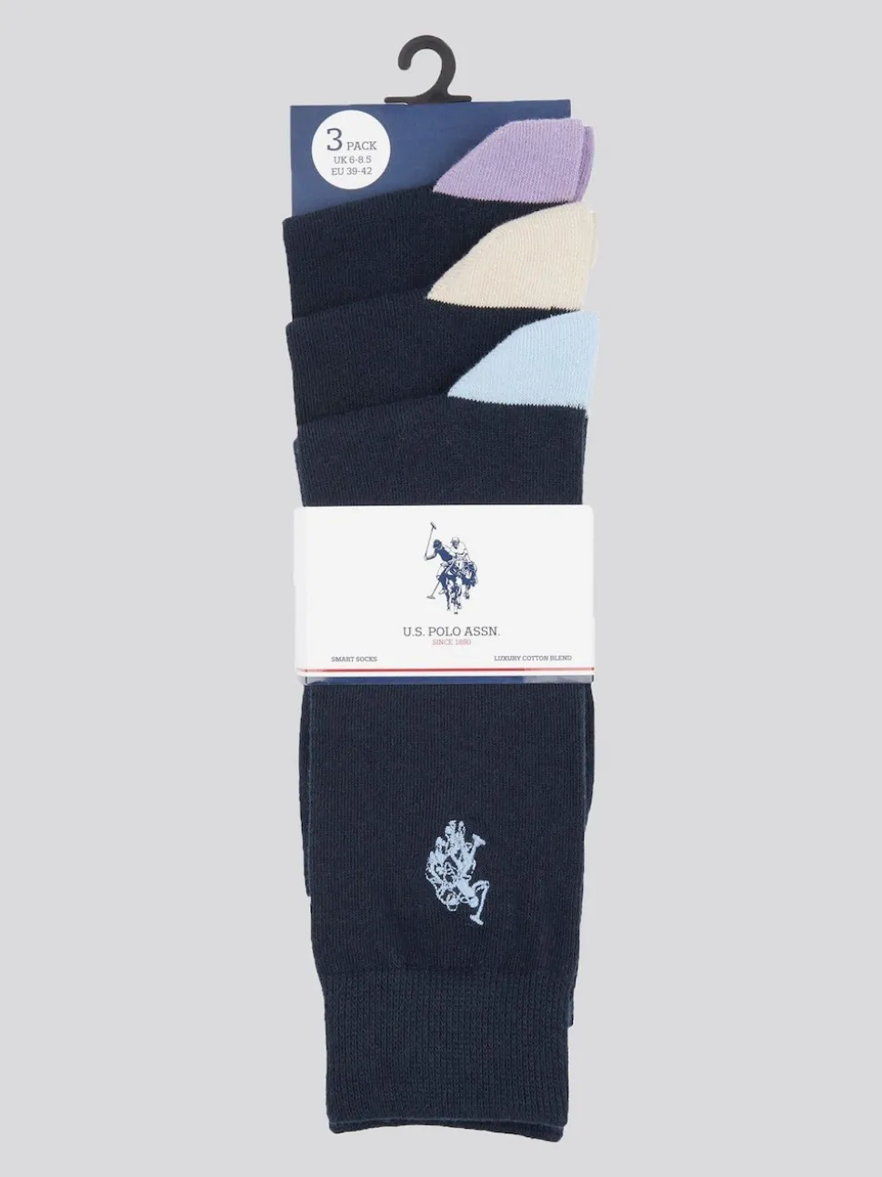 U.S. Polo Assn. Blue Mens Smart Socks 3 Pack