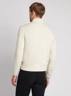 U.S. Polo Assn. Cream Cotton Funnel Neck Quarter Zip Knit