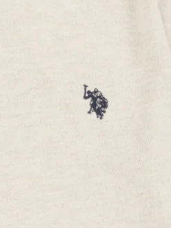 U.S. Polo Assn. Cream Mens Cotton Crew Neck Jumper