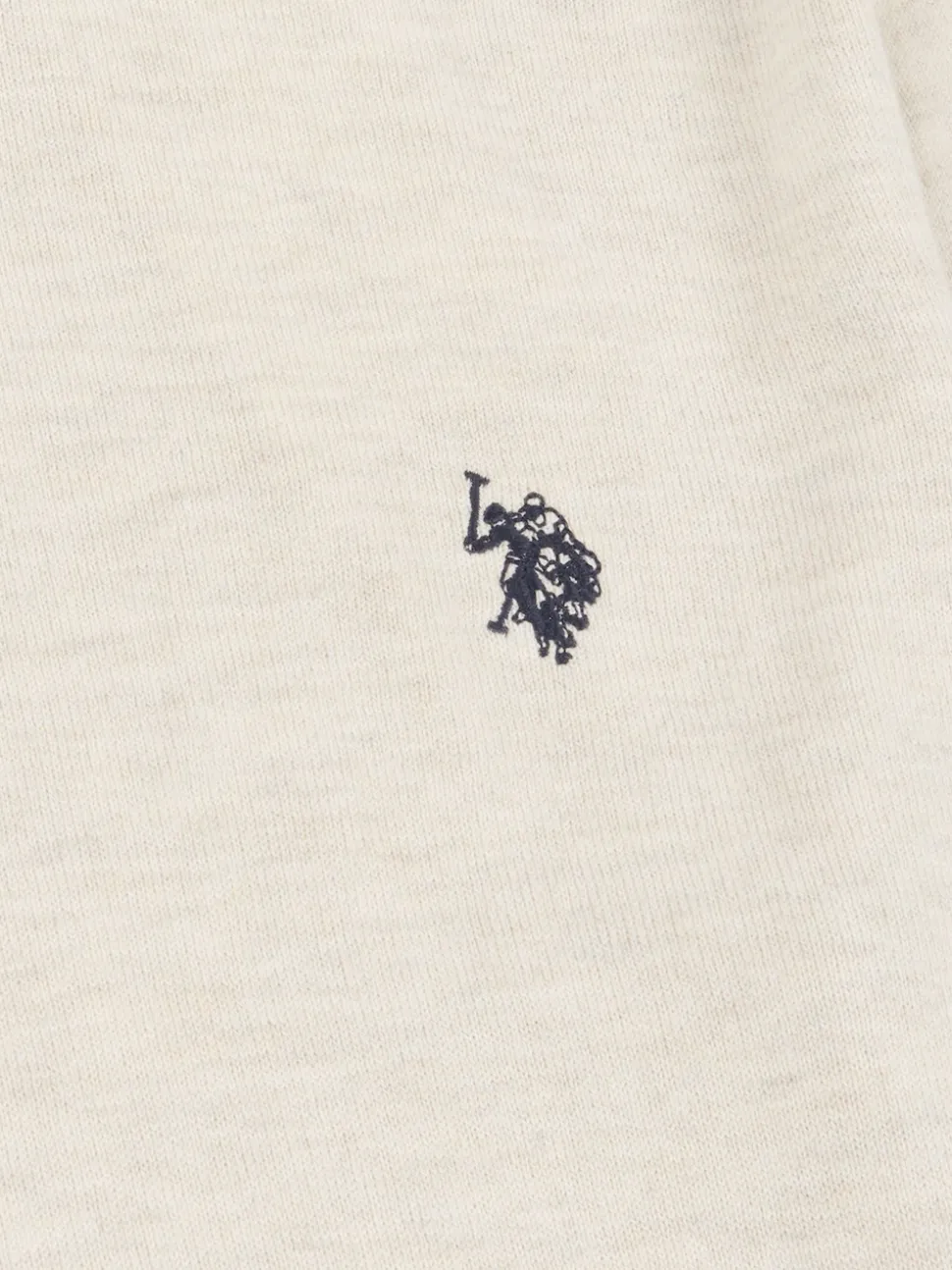 U.S. Polo Assn. Cream Mens Cotton Crew Neck Jumper