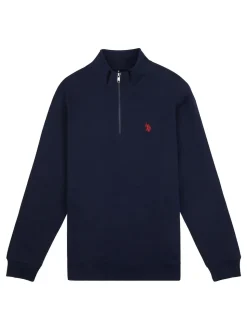U.S. Polo Assn. Dark Blue Mens Classic Fit Quarter Zip Sweatshirt