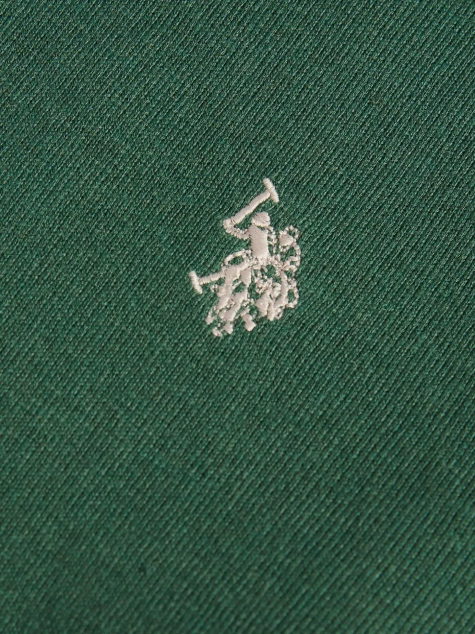 U.S. Polo Assn. Dark Green Cotton Funnel Neck Quarter Zip Knit