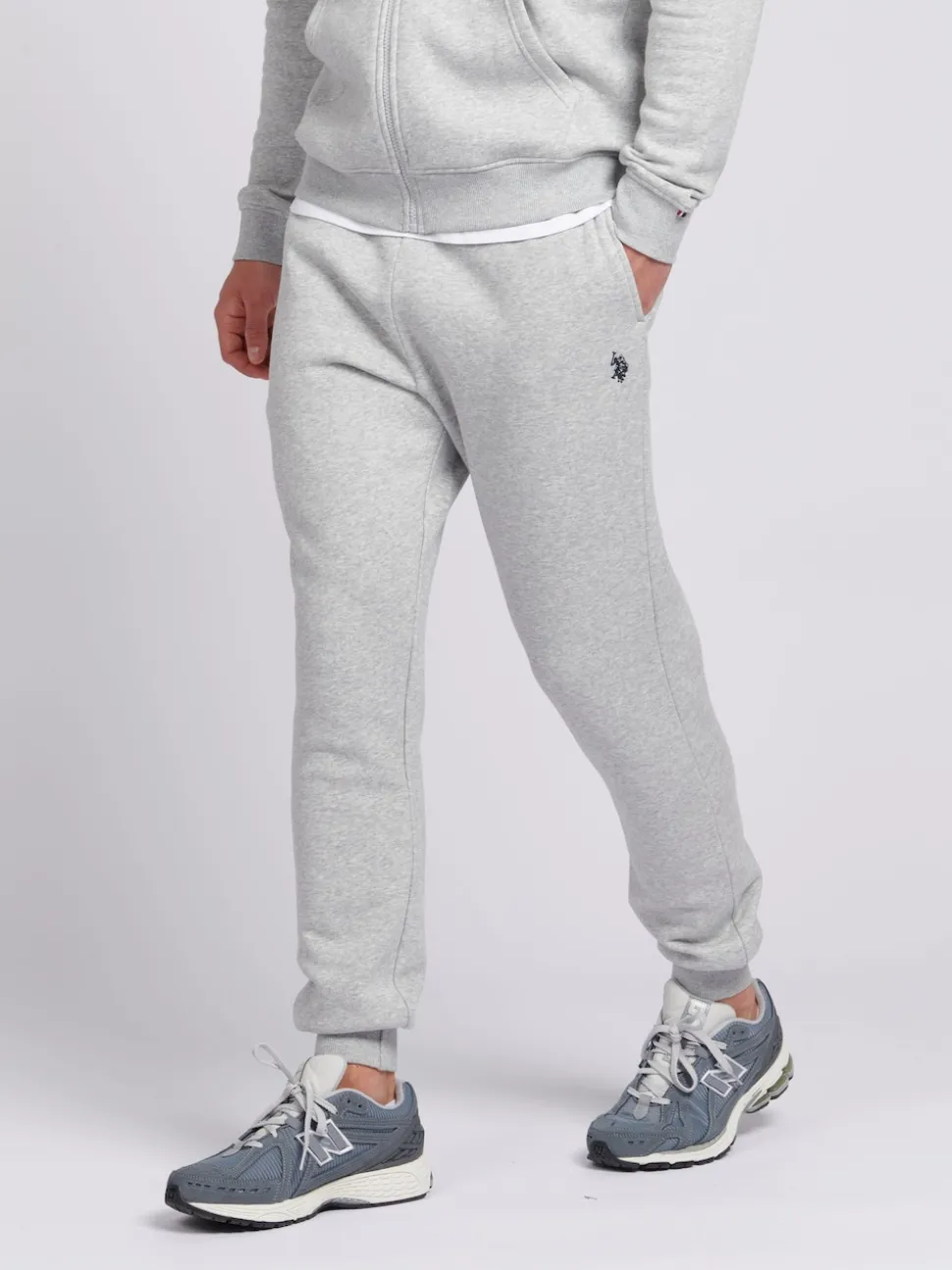 U.S. Polo Assn. Grey Mens Classic Fit Double Horsemen Joggers