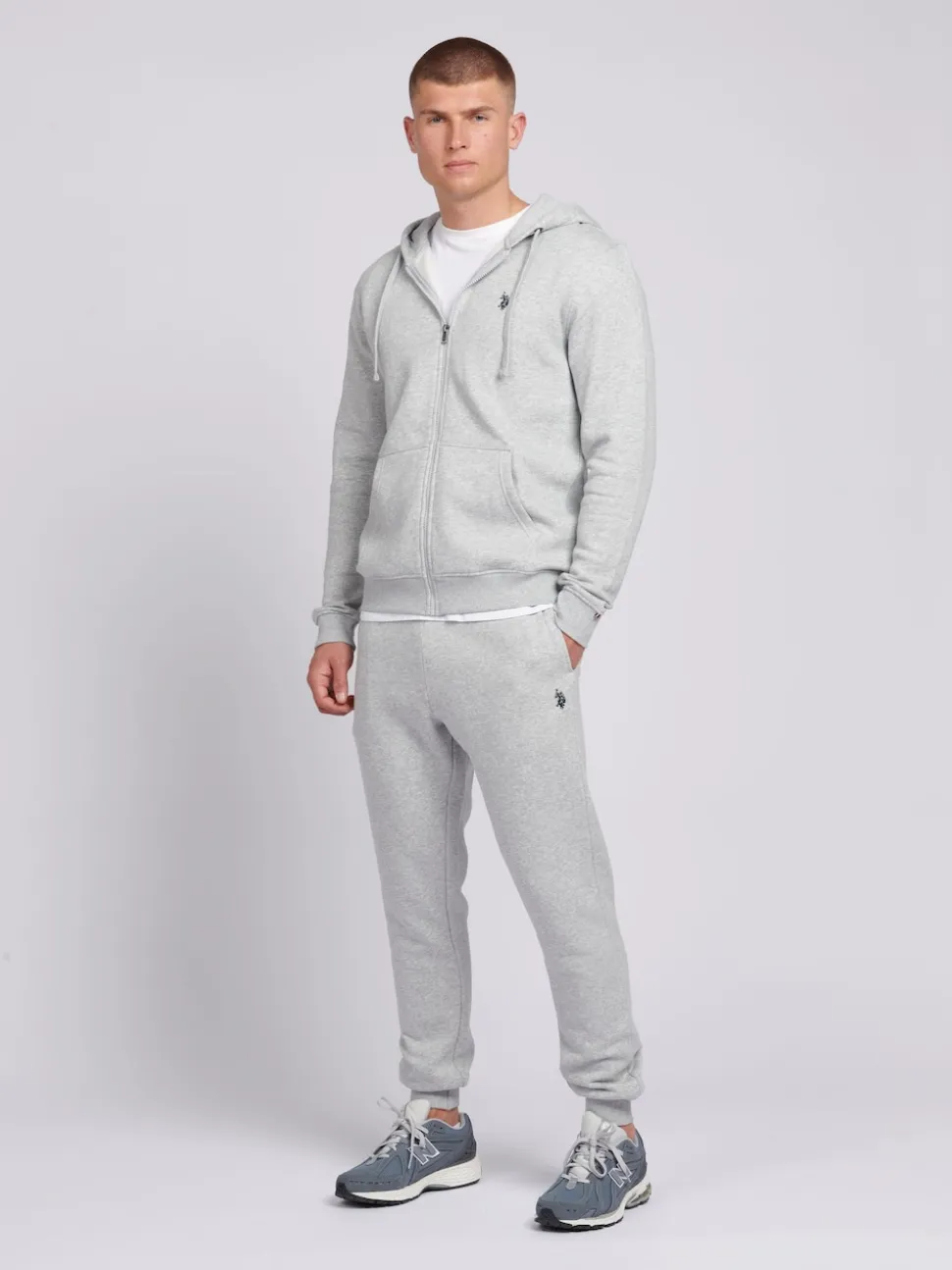 U.S. Polo Assn. Grey Mens Classic Fit Double Horsemen Joggers