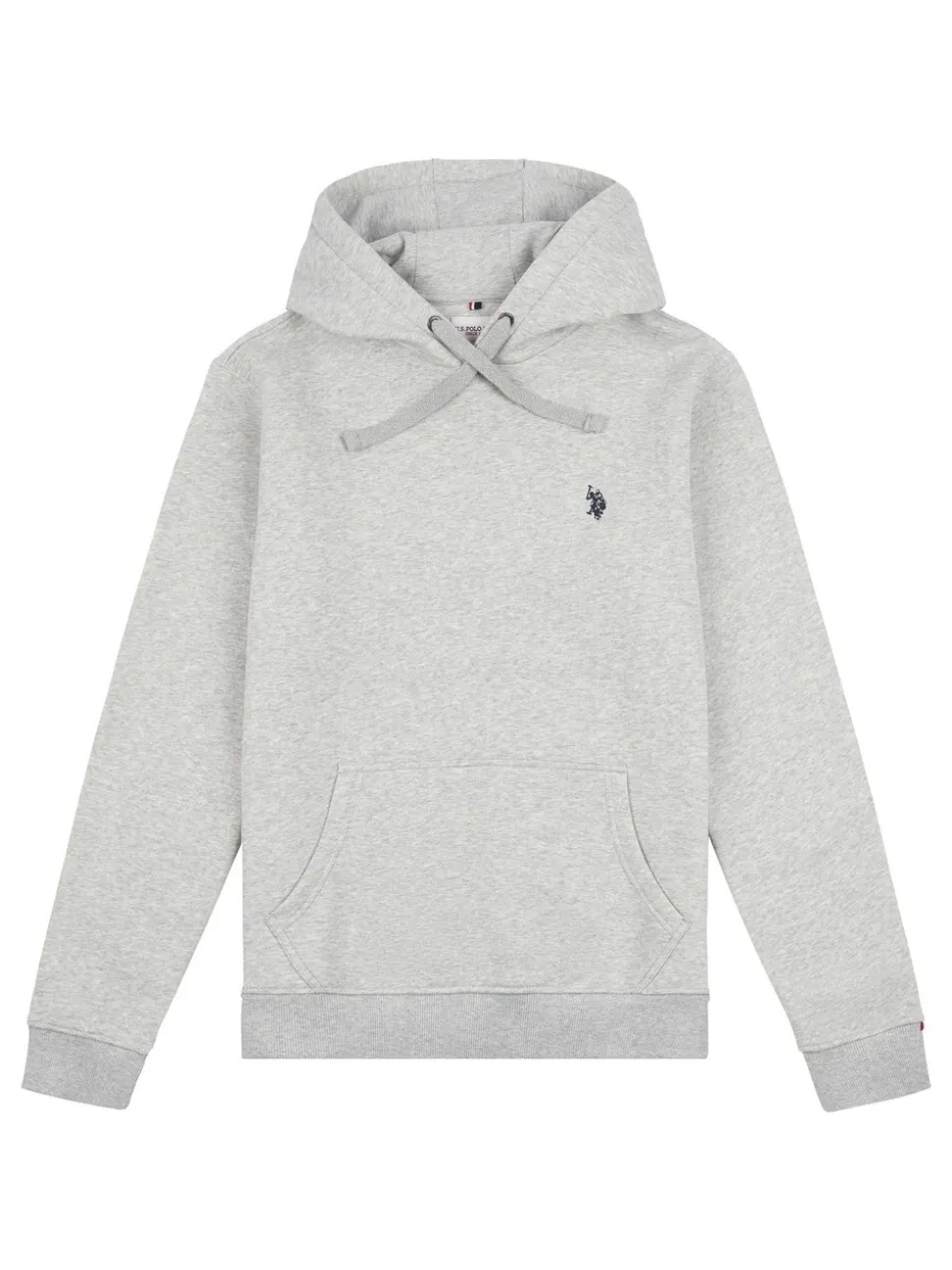 U.S. Polo Assn. Grey Mens Classic Fit 100% Cotton Double Horsemen Hoodie