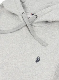 U.S. Polo Assn. Grey Mens Classic Fit 100% Cotton Double Horsemen Hoodie