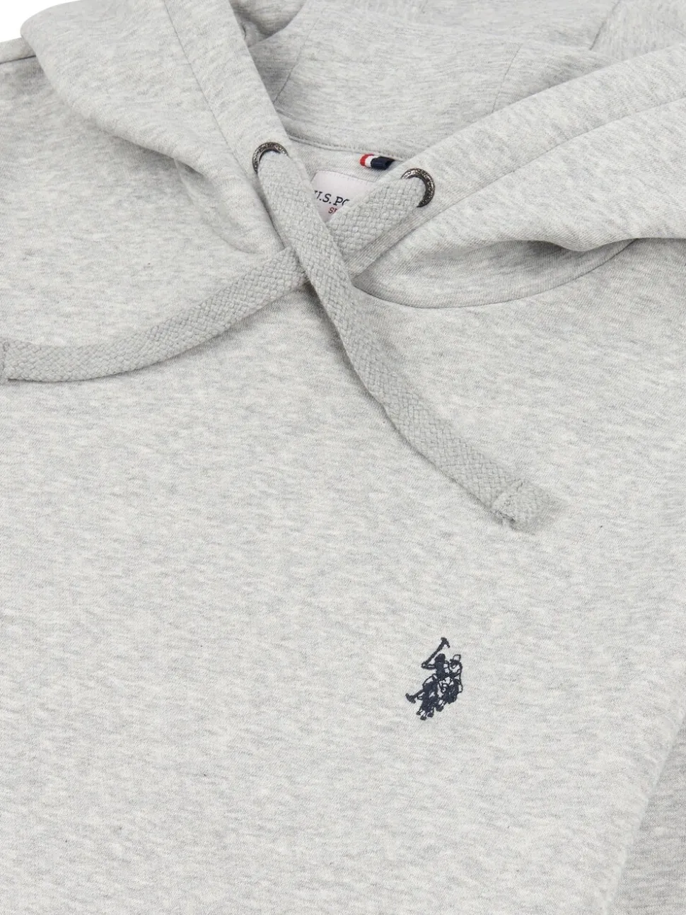 U.S. Polo Assn. Grey Mens Classic Fit 100% Cotton Double Horsemen Hoodie