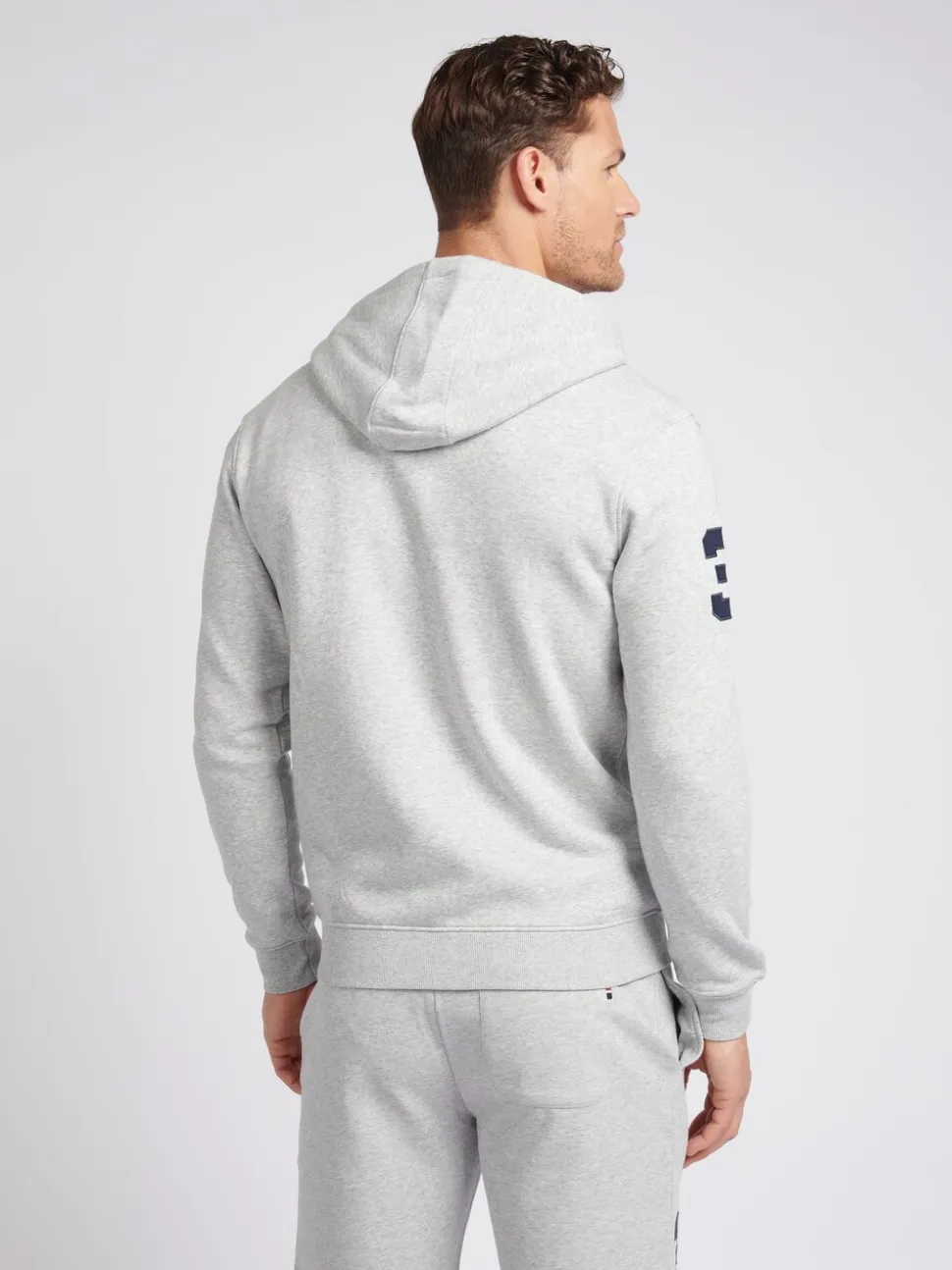 U.S. Polo Assn. Grey Mens Classic Fit 100% Cotton Player 3 Zip-Up Hoodie
