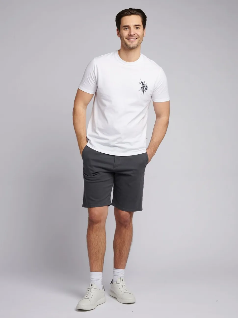 U.S. Polo Assn. Grey Mens Classic Chinos Shorts
