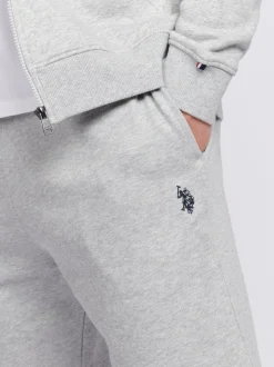 U.S. Polo Assn Grey Mens Double Horsemen Sweat 100% Cotton Shorts