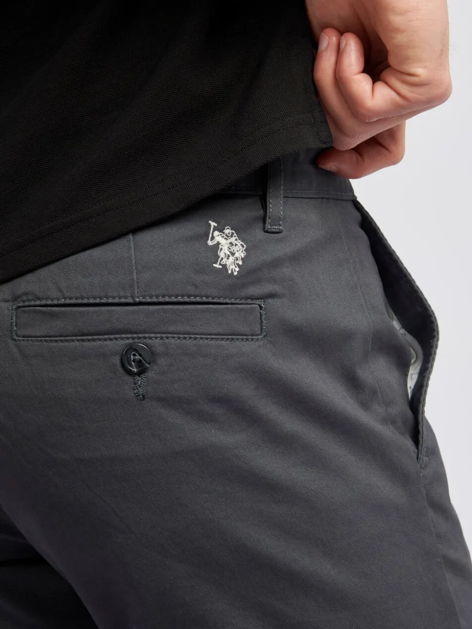 U.S. Polo Assn. Light Grey Mens Classic Chinos Trousers