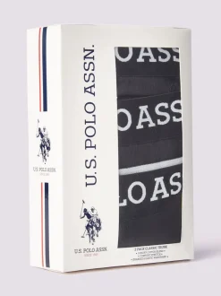 U.S. Polo Assn Mens Black Boxer Shorts 3 Pack