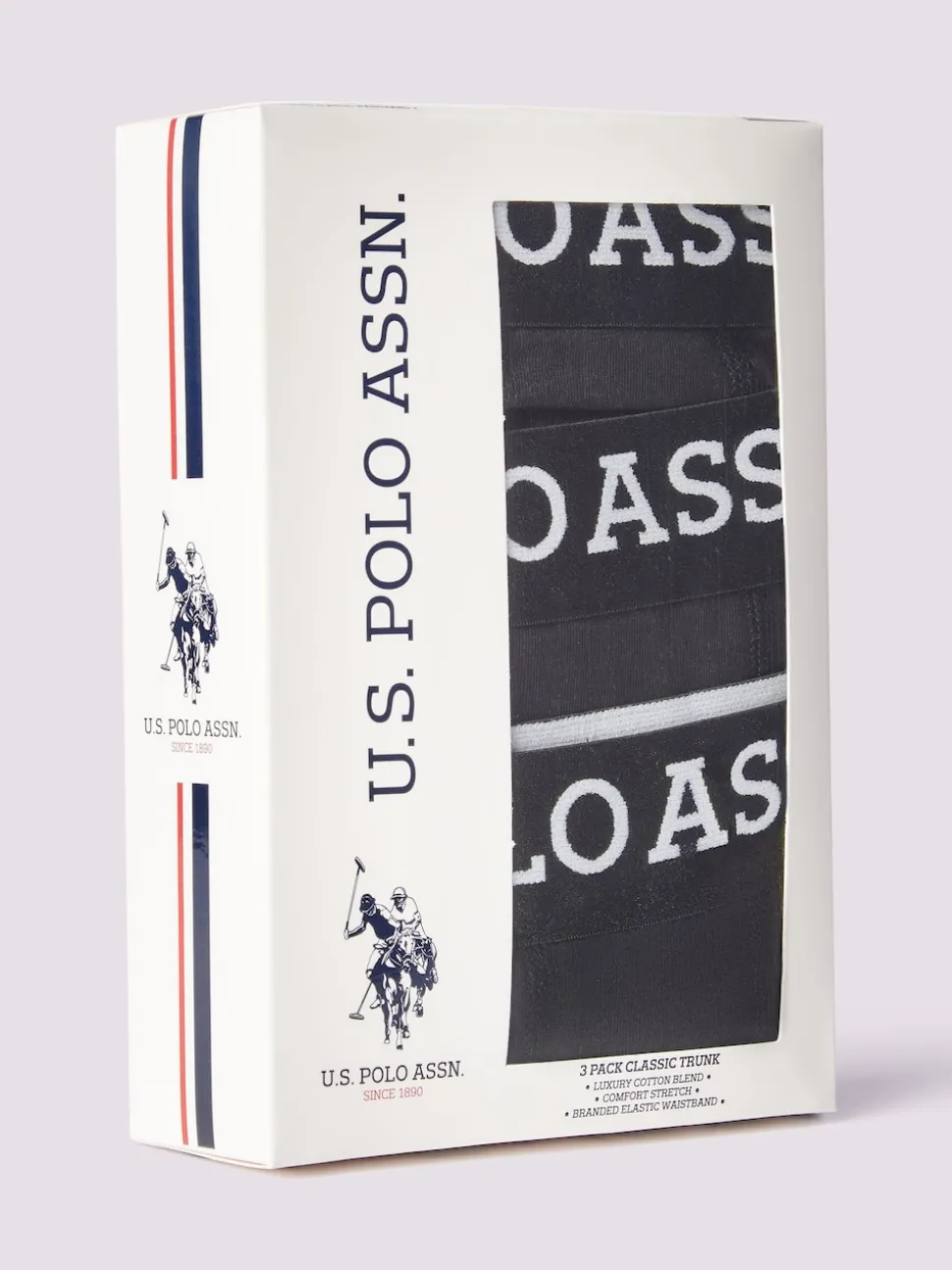 U.S. Polo Assn Mens Black Boxer Shorts 3 Pack