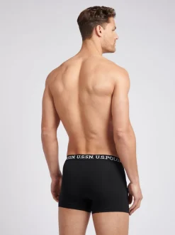U.S. Polo Assn Mens Black Boxer Shorts 3 Pack