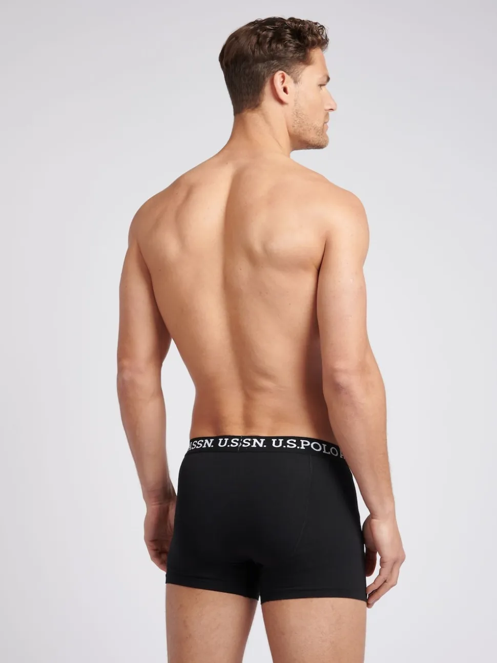 U.S. Polo Assn Mens Black Boxer Shorts 3 Pack