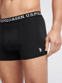 U.S. Polo Assn Mens Black Boxer Shorts 3 Pack
