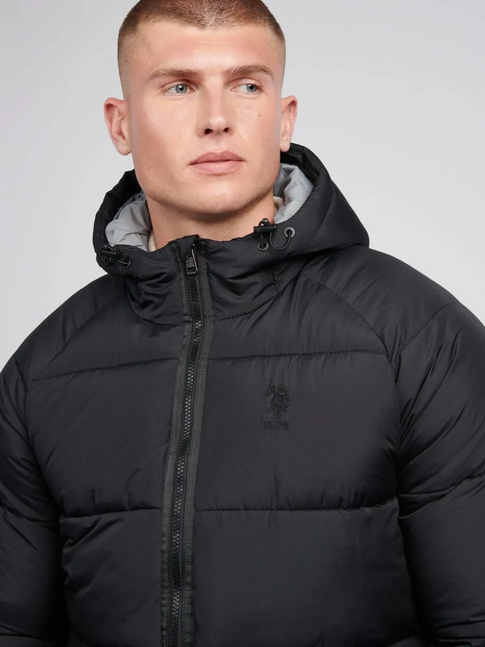 U.S. Polo Assn. Mens Ripstop Hooded Puffer Jacket