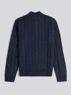 U.S. Polo Assn. Navy Blue Cable Knit Funnel