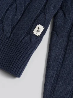 U.S. Polo Assn. Navy Blue Cable Knit Funnel