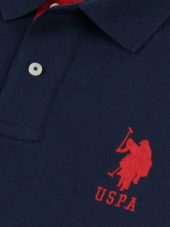 U.S. Polo Assn. Navy Blue Regular Fit Mens Player 3 Pique 100% Cotton Polo Shirt