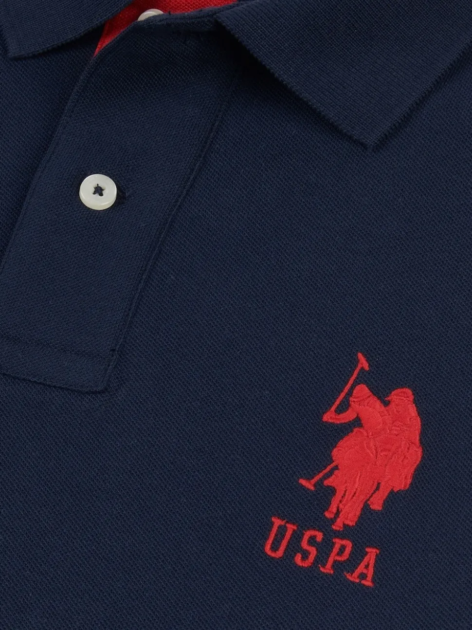 U.S. Polo Assn. Navy Blue Regular Fit Mens Player 3 Pique 100% Cotton Polo Shirt