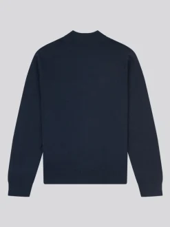 U.S. Polo Assn. Navy Cotton Funnel Neck Quarter Zip Knit