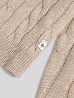 U.S. Polo Assn. Nude Mens Cable Knit Crew Jumper