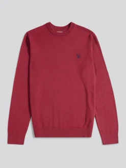 U.S. Polo Assn. Red Mens Cotton Crew Neck Jumper
