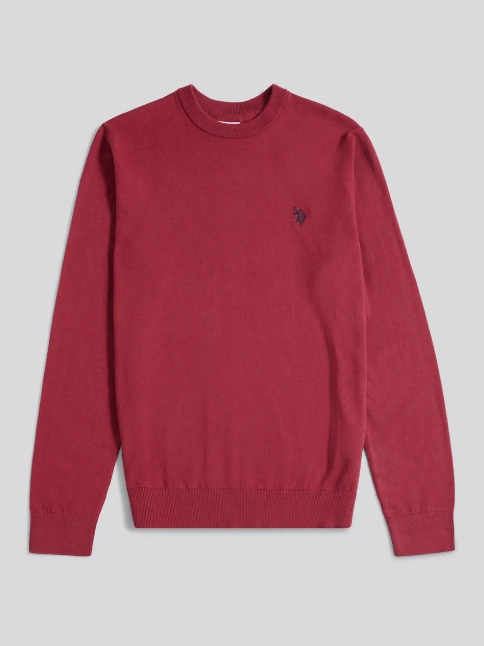 U.S. Polo Assn. Red Mens Cotton Crew Neck Jumper