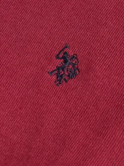 U.S. Polo Assn. Red Mens Cotton Crew Neck Jumper