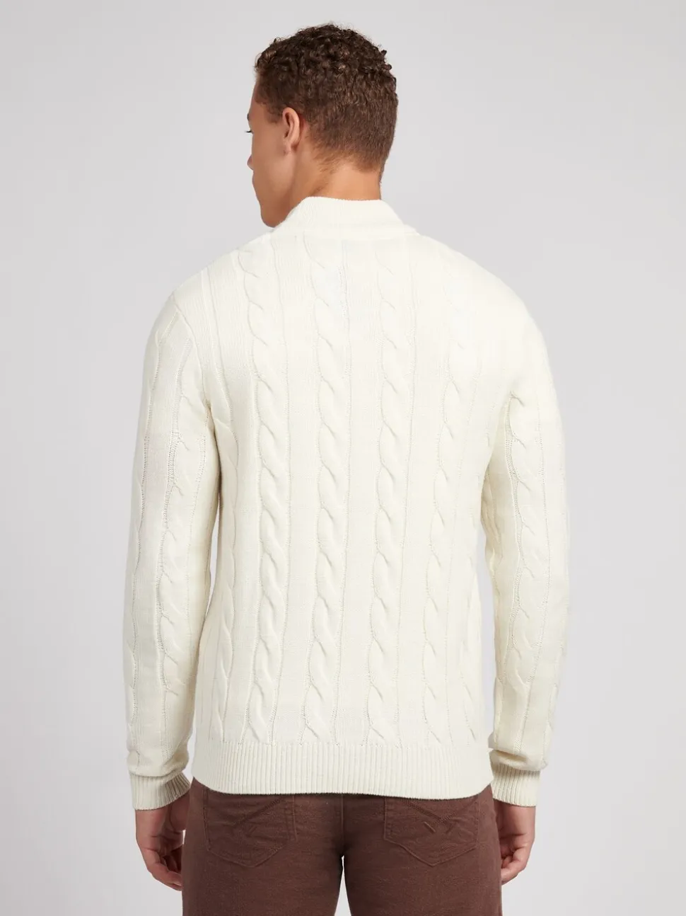 U.S. Polo Assn. White Cable Knit Funnel