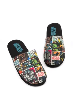 Vanilla Underground Black Mr Men Mr Lazy Slippers