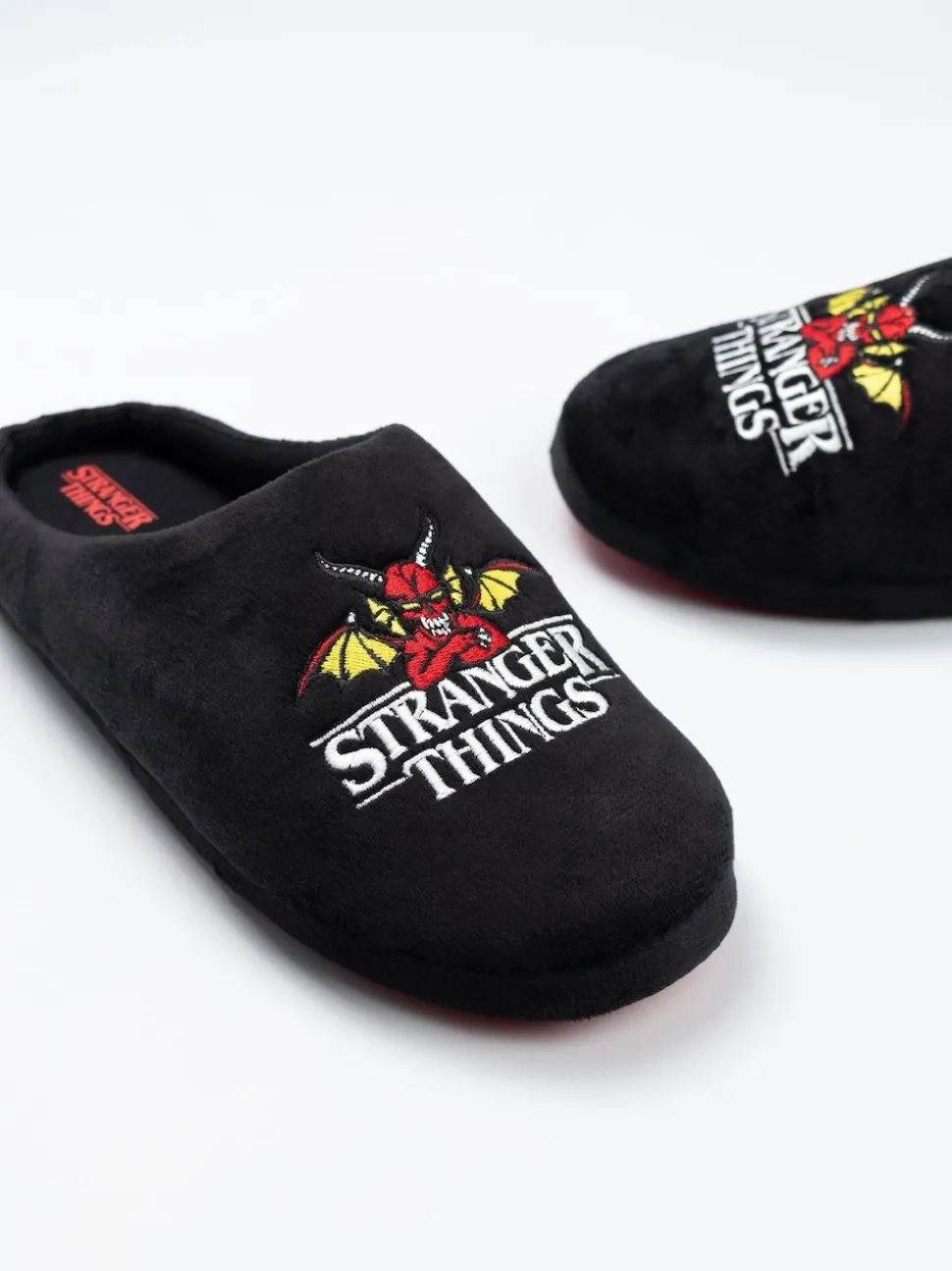 Vanilla Underground Black Stranger Things Mule Slippers