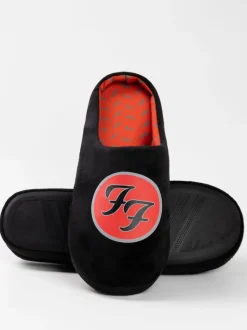 Vanilla Underground Black Foo Fighters Logo Slippers