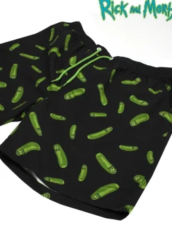 Vanilla Underground Black Mens Rick And Morty Black Swim Shorts